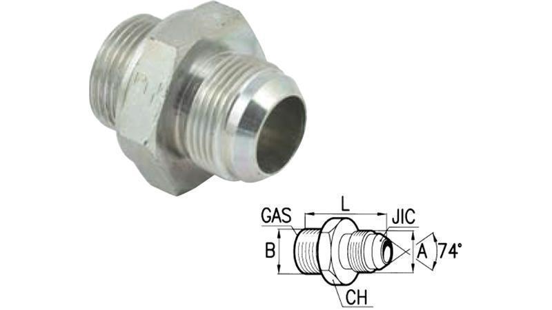 HYDRAULISK REDUCER 9/16'' JIC74°-3/8 GAS