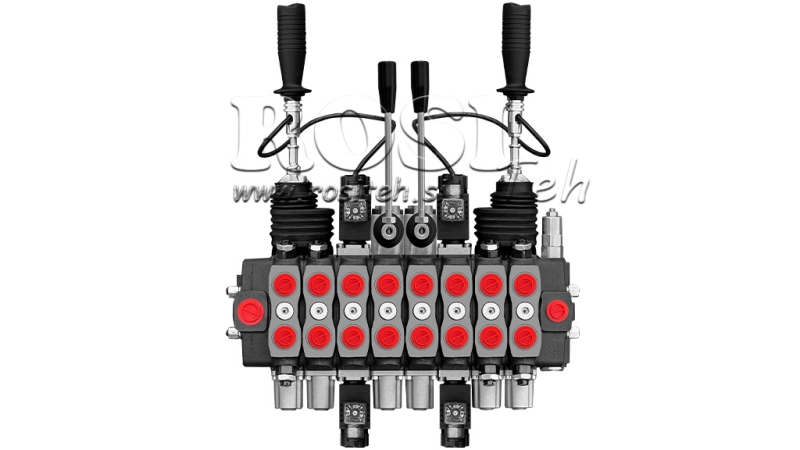 HYDRAULIC VALVE HIAB 8XPC70 + 2X JOYSTICK - ELECTRIC CONTROL 12V