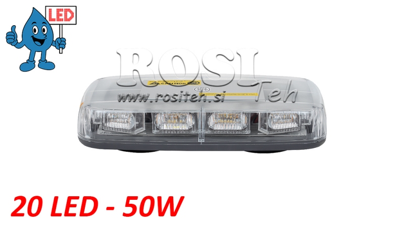LED MAGNETNA STROBOSKOBSKA ROTACIJSKA LUČ 20 LED 50W 12V-24V