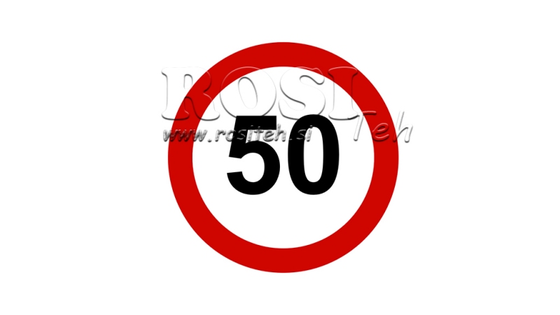 HASTIGHETSGRÄNS KLISTERMÄRKE 50KM/H