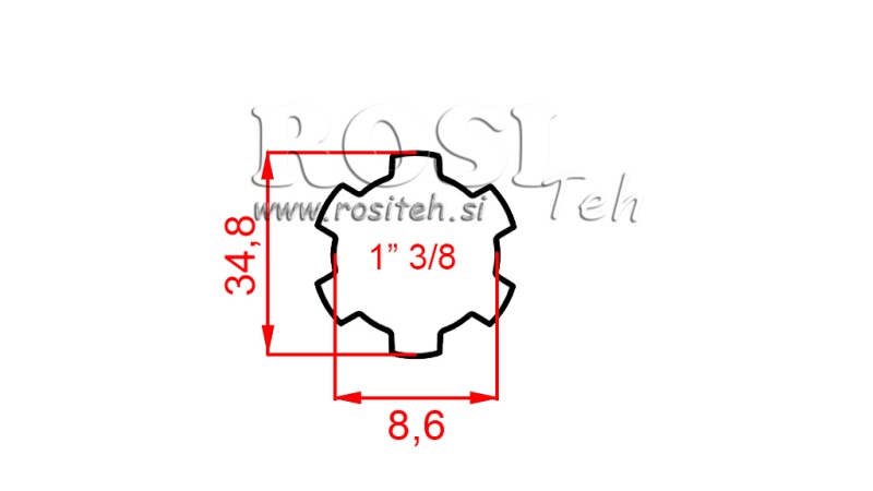 KARDĀNA ADAPTERIS 1-3/8 STANDARTA (500 mm)