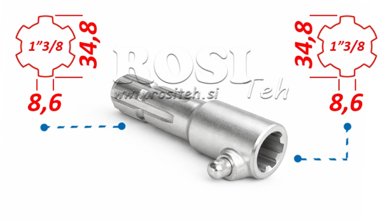 P.T.O. ADAPTER KEEGA 1”3/8 kuni 1”3/8