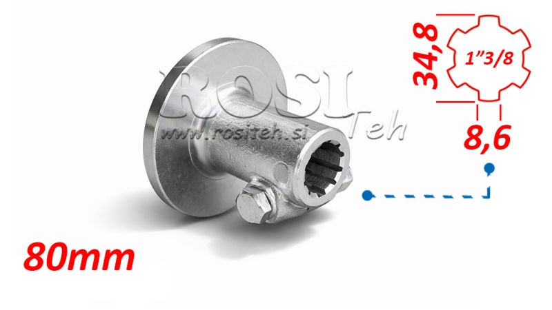 ADAPTER KARDANA Z KOŁNIERZEM I SWORZNIEM 1-3/8 (80 mm)