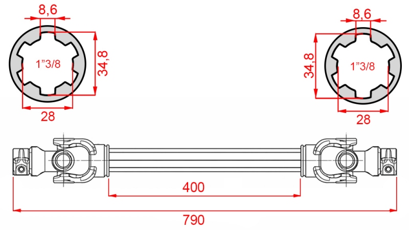 ECO KARDAN 790mm 35-60HP STANDARD