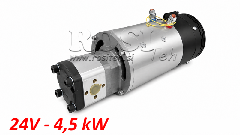 HYDRAULISK PUMPASSEMBLY GR.2 + ELEKTRISK MOTOR 24V 4.5KW = 10CC - 20LIT