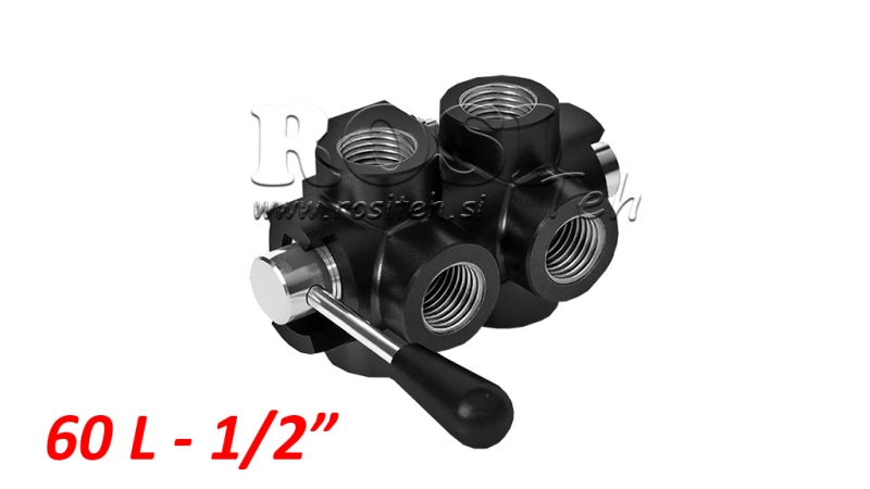 MANUELL 6 PORTS VENTIL DF 1/2 - 60LIT