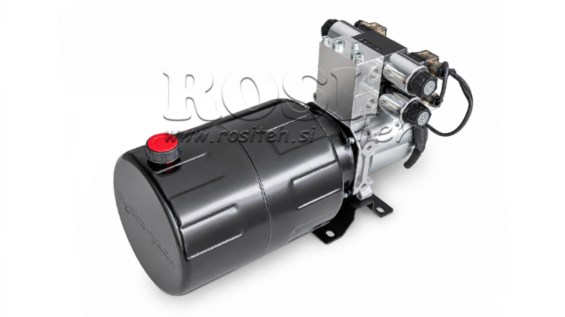 MINI HYDRAULIKAGGREGAT 24V DC - 2,2kW = 2,1cc - 8 lit - 2x Doppelwirkende Funktion (Metallgehäuse)