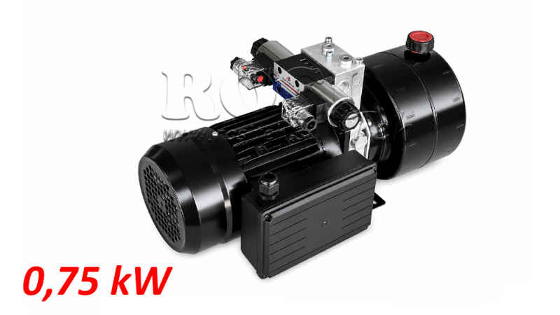 MINI HYDRAULIKAGGREGAT 230V AC (0,75 kW) - 3,7 cc - 5,2 lit/min - tank 4 lit