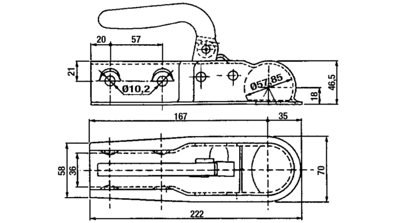 TRÆKHAK TIL BILTRAILER RUNDT FI35