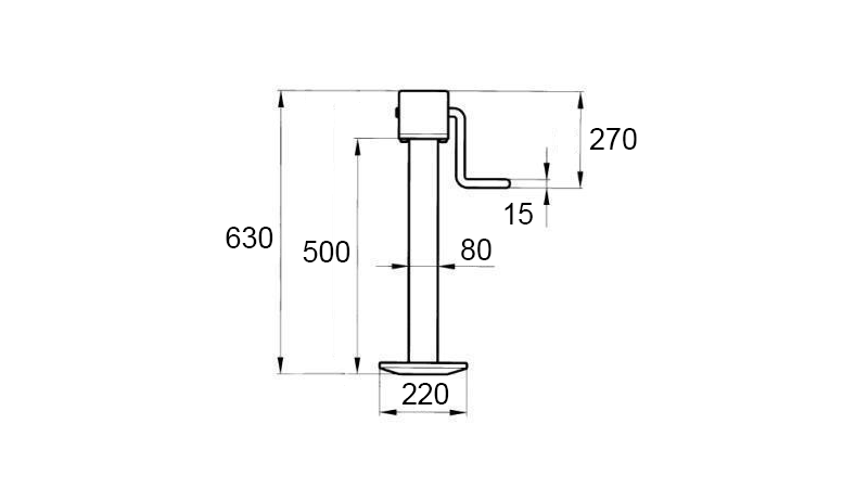 GÄNGAT STÖDBEN (HÖJD 630 mm - SLAG 350 mm) - 1.800 kg