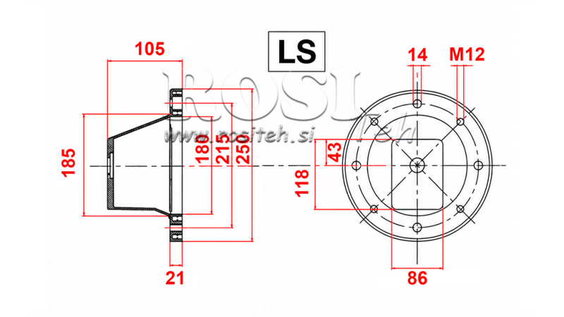 KUPPLUNGSGLOCKE LS 250 (EM 2,2-4 kW / GR1)