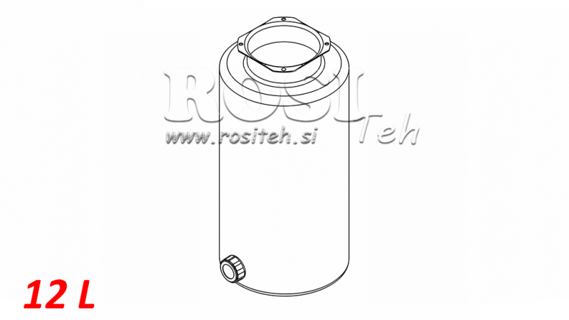 NÁDRŽ KOVOVÝ ROLL PP 12 LITER HORZONTAL-VERTICAL