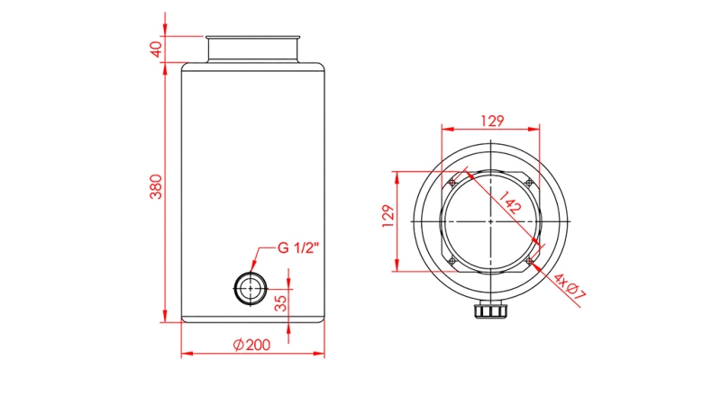 NÁDRŽ KOVOVÝ ROLL PP 12 LITER HORZONTAL-VERTICAL