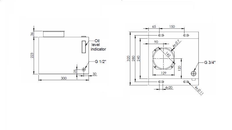 REZERVOAR KOVINSKI BOX PP 15 LITER HORZONTAL-VERTICAL-dimenzije