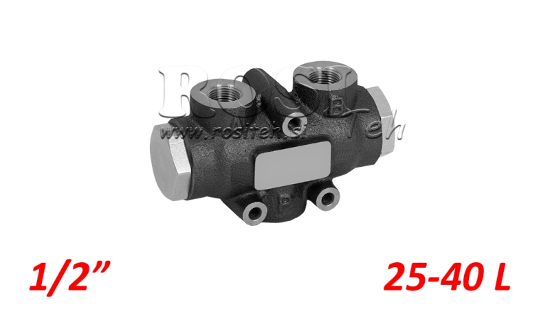 HYDRAULISCHER MENGETEILER V01005 25 - 40 lit - 1/2 - 250 bar (max.300 bar) V-EQ25