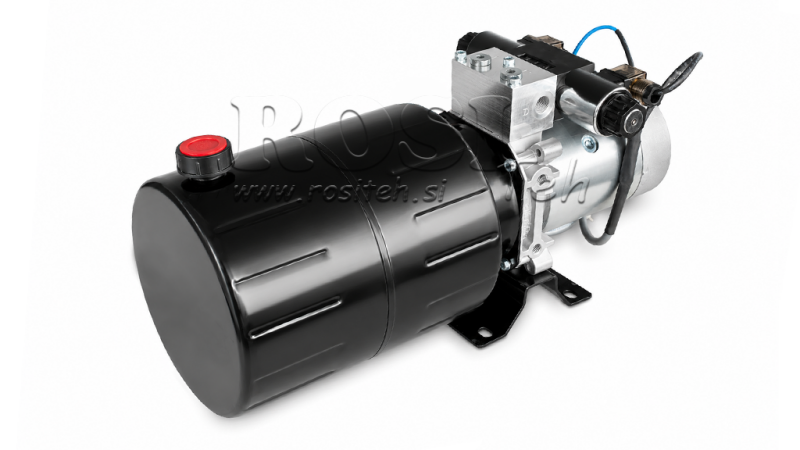 MINI HYDRAULIKAGGREGAT 24V DC - 2,2kW = 2,1cc - 8 lit - Doppelwirkende Funktion (Metallgehäuse)