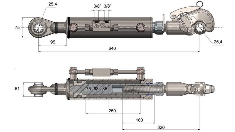 HIDRAVLIČNA/NAVOJNA POTEZNICA AVTOMATSKA - 2 KAT. 63/35-250 (45-95HP)(25,4)