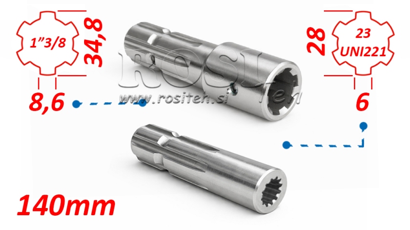 P.T.O. ADAPTÉR 1''3/8 -23 uni 221
