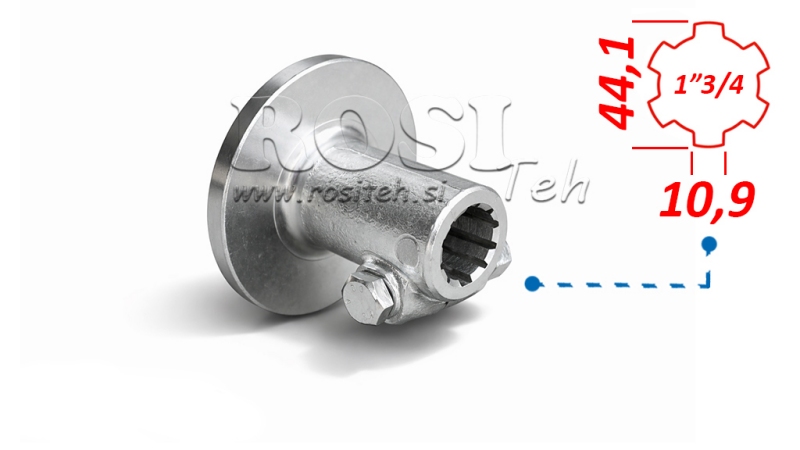 P.T.O. ADAPTER 1''3/4-FLANGE 150 mm MED PIN