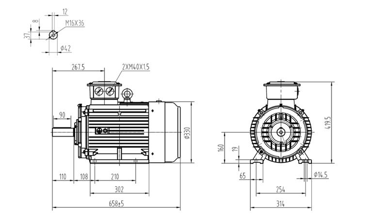 11KW-ELEKTRISK MOTOR Y3 160M1-2_2930RPM 3FAS FÖT-B3