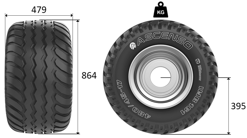 19.0/45-17 PNEUMATICS AW708 14PL MED FÄLG 16,00X17