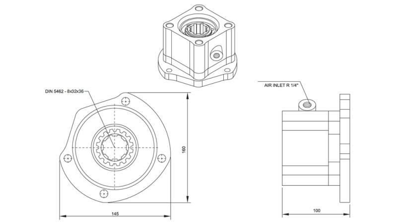 Dimensioner UTGÅNG FÖR HYDRAULISK PUMP - VOLVO R6-1