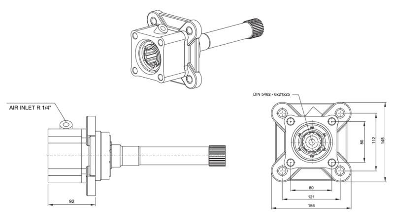 Dimensioner UTGÅNG FÖR HYDRAULISK PUMP - VOLVO SR-1700-1
