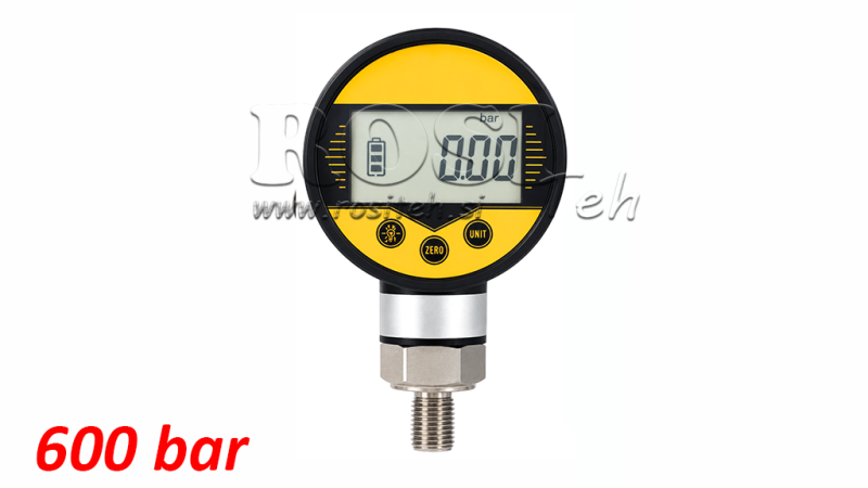 DIGITAL MANOMETER DN63 VERTIKAL 0 - 600 BAR - 1/4