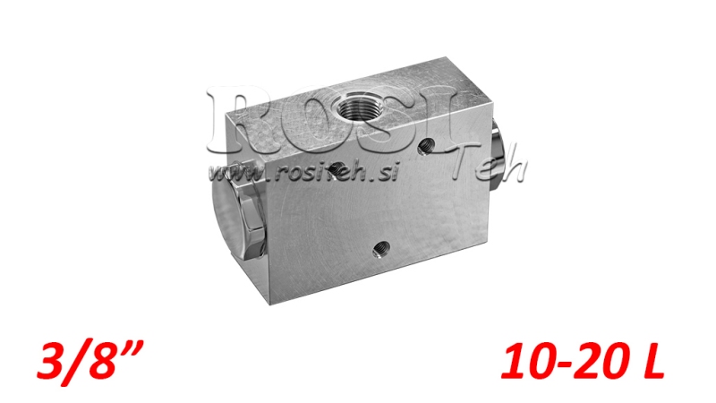HIDRAULIČNI DJELENI VENTIL PROTOKA V1023 DFL 10-20 lit - 3/8 - 250 bar (max.300 bar) METALNI