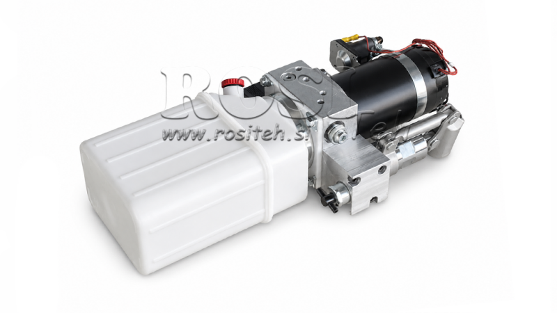 MINI HYDRAULIKAGGREGAT 24V DC - 0,8kW = 0,5cc - 1,5 lit - Einfachwirkende Funktion (PVCgehäuse)