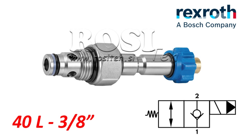 HYD. ÖPPEN ELEKTROMAGNETISK KONTROLLER FÖR 2-VÄGS VENTIL REXROTH 3/8 40-LIT