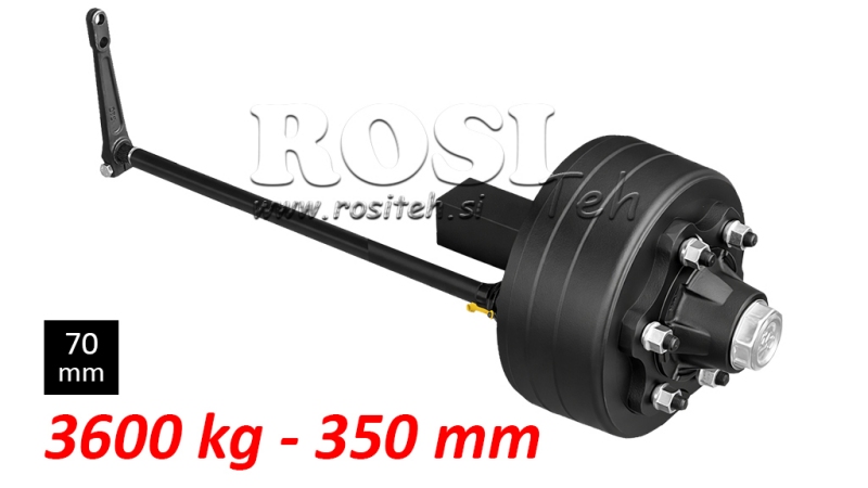 HALVAXEL MED BROMSAR - 3600 kg (6 SKRUVAR) - 350 mm