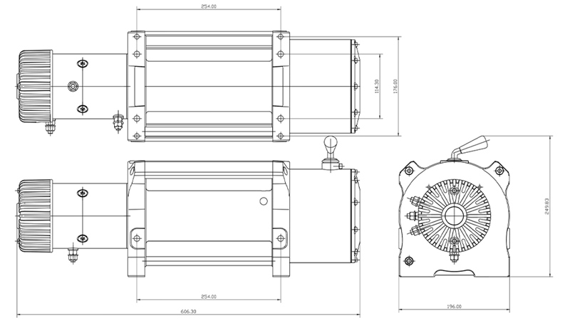 24 V ELEKTRISK VINSCH RS-20000 - 9100 KG - STÅLVAJER - ECO