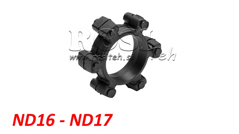 STJÄRNKOPPLING FÖR GUMMIINSATS ND16-ND17 (74mm)