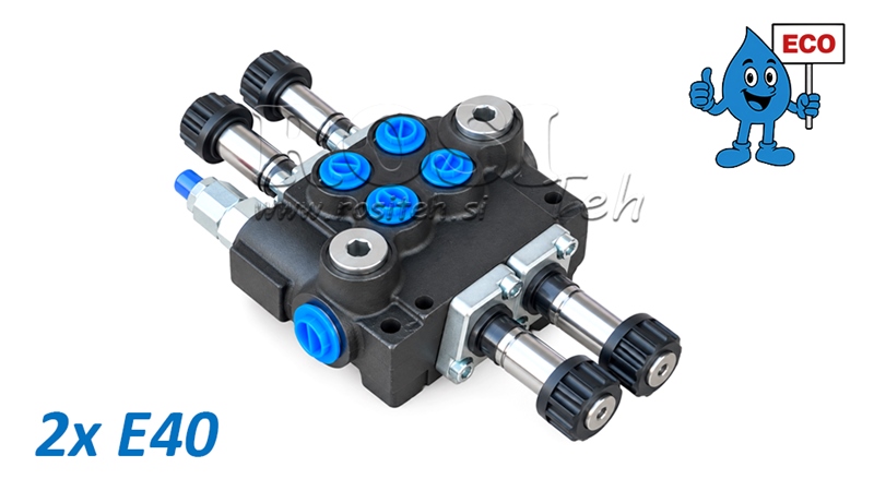 HYDRAULISK MAGNETVENTIL (UTAN SPOLAR) – 2-SEKTIONS RIKTNINGSVENTIL 2xE40 ECO