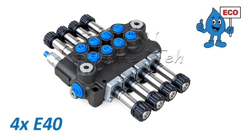 HYDRAULISK MAGNETVENTIL (UTAN SPOLAR) – 4-SEKTIONS RIKTNINGSVENTIL 4xE40 ECO