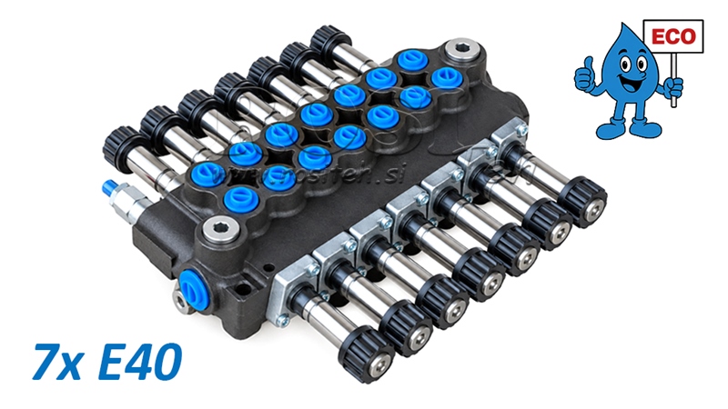 HYDRAULISK MAGNETVENTIL (UTAN SPOLAR) – 7-SEKTIONS RIKTNINGSVENTIL 7xE40 ECO