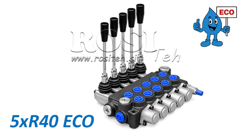 HYDRAULISK MANUELL VENTIL – 5-SEKTIONS RIKTNINGSVENTIL 5xR40 ECO