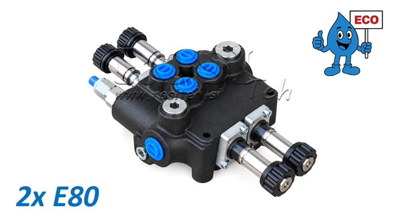 HYDRAULISK MAGNETVENTIL (UTAN SPOLAR) – 2-SEKTIONS RIKTNINGSVENTIL 2xE80 ECO