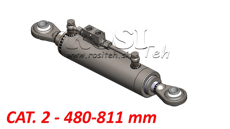 TELESKOPISK HYDRAULISK TOPPSTÅNG - STANDARD - CAT. 2 (45-95 HP) - 480-811 mm (25,4/25,4 mm)