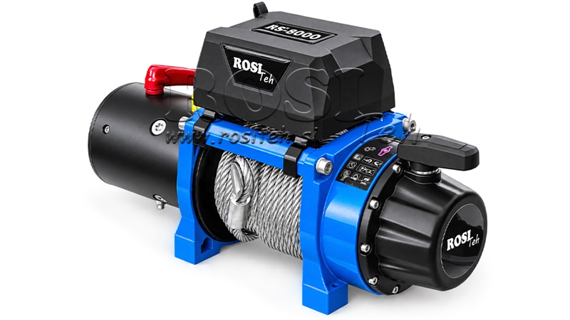 12 V ELEKTRISK VINSCH RS-8000 - 3620 KG - STÅLVAJER - ECO