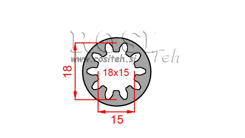 KARDANADAPTER HYLSE 18x15 (10 SPLINES) (40 mm)