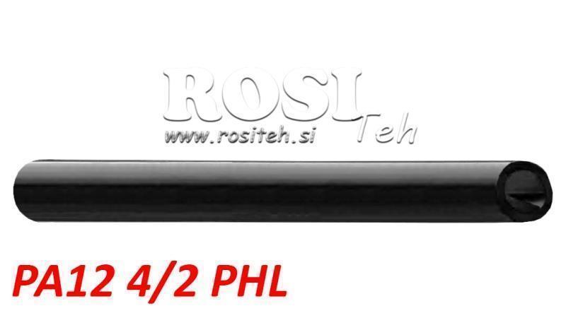 PA 4/2 PA12PHL SVART LUFTSLANG POLYAMID DIN74324