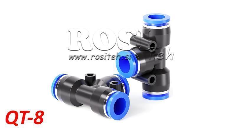 PNEUMATICKÁ ZÁSUVKA T SPOJENÍ TPA BEZ ZÁVITU QT-8