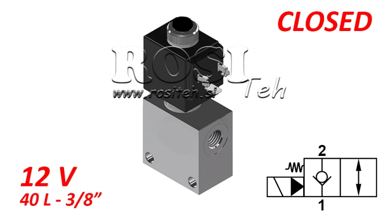 2-VÄGSVENTIL 3/8 (NC) 12V - 40LIT
