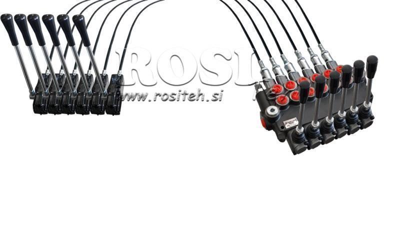 JOYSTICK DUBBELHANDTAG 1 m HYDRAULISK VENTIL 6xP40 liter