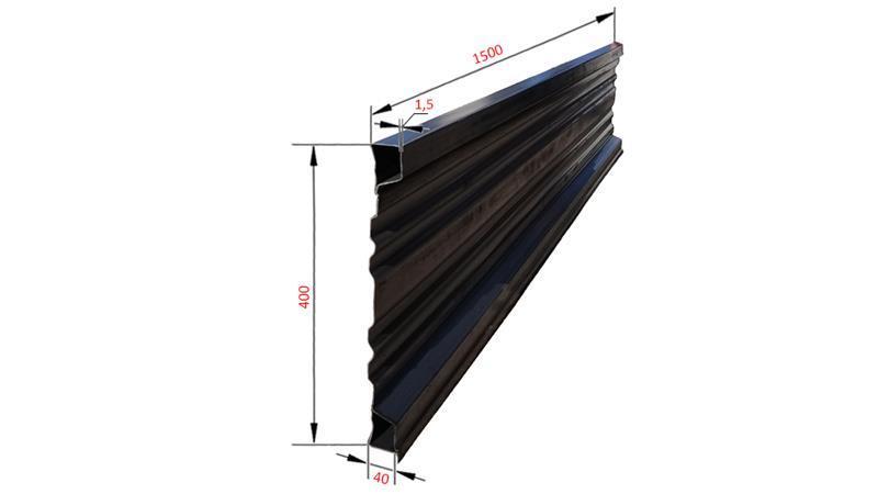 SIVUPANEELI TYHJENNYSLAITTEELLE 1.5 MET. - KORKEUS 400 mm