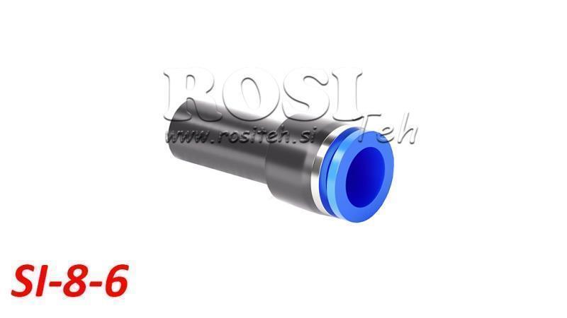 PNEUMATISK PLUG-IN REDUKTOR ANSLUTNING TPA UTAN GÄNGA SI-8-6