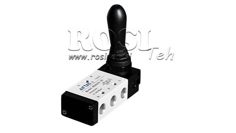 PNEUMATISK HANDVENTIL 5/3 3/8 PRT-1053-ARV RETUR MED FJÄDER