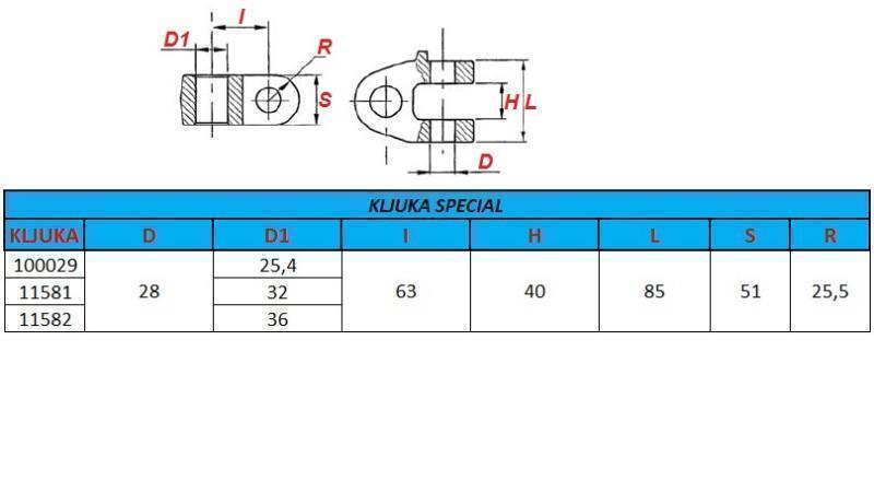 gancio speciale fi25 per dispositivo di traino categoria 2